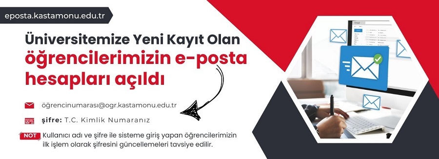 Yeni Kayıt Yaptıran Öğrencilerimizin e-posta Hesapları Açıldı
